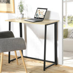 Bureau Pliable Style Industriel - Longueur 80 cm - Décor Bois