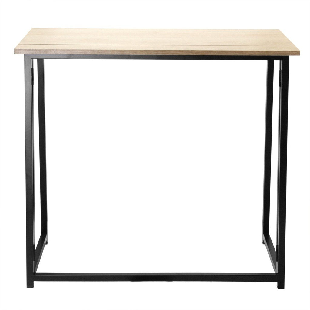 Bureau Pliable Style Industriel - Longueur 80 cm - Décor Bois