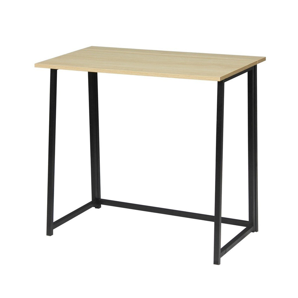 Bureau Pliable Style Industriel - Longueur 80 cm - Décor Bois
