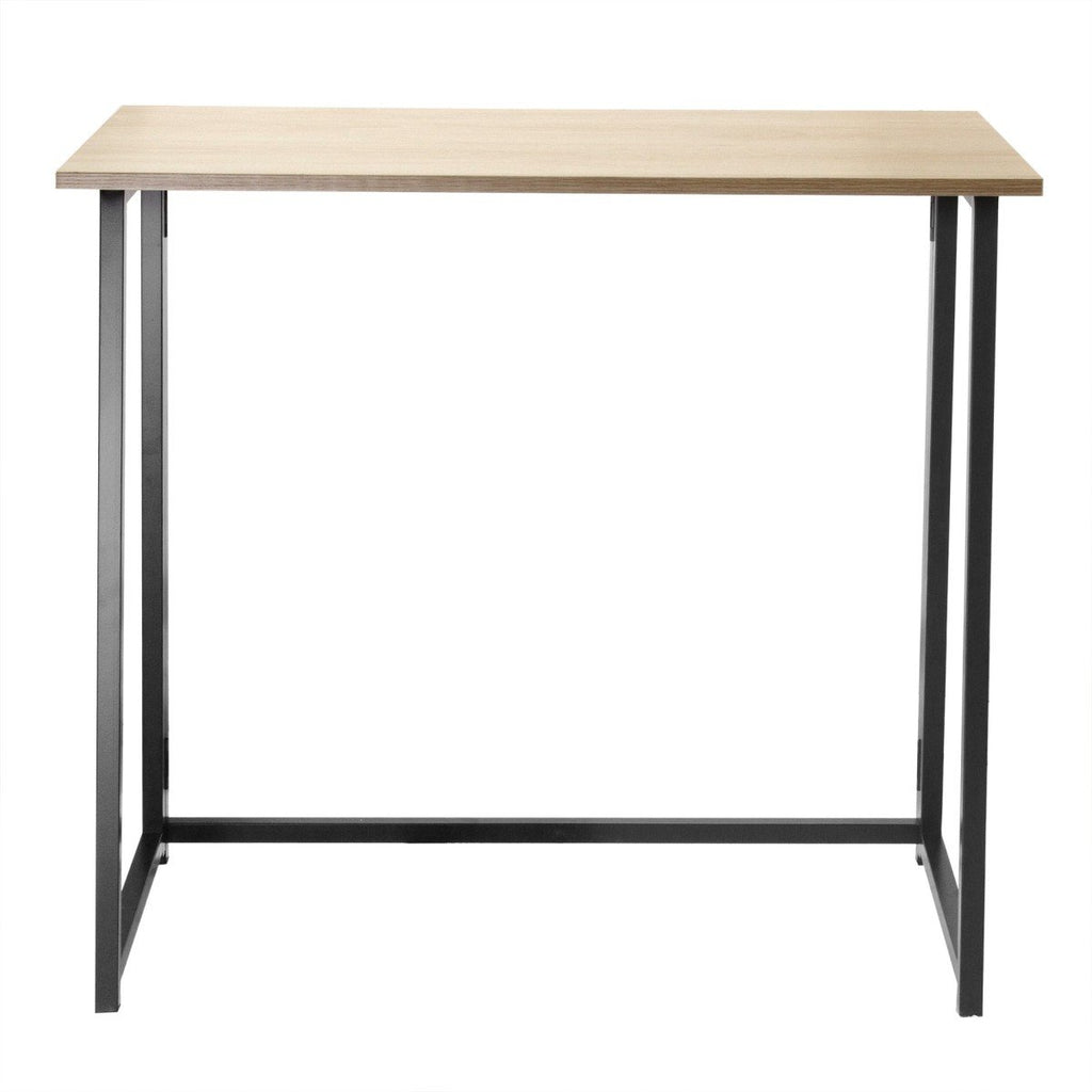Bureau Pliable Style Industriel - Longueur 80 cm - Décor Bois