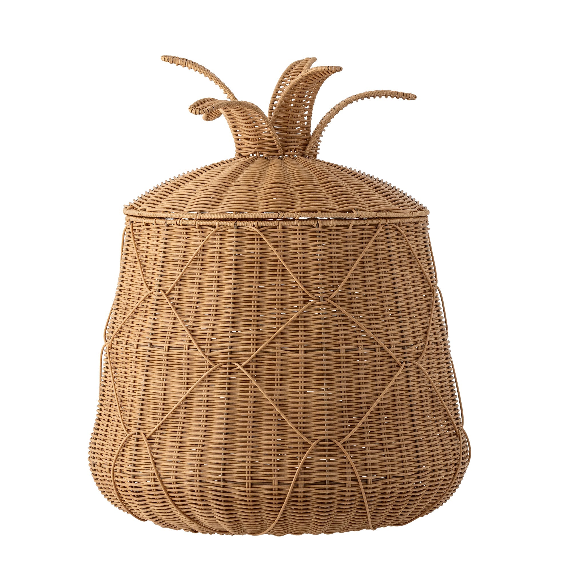 Anann - Corbeille Avec Couvercle - Naturel - Polyrotin