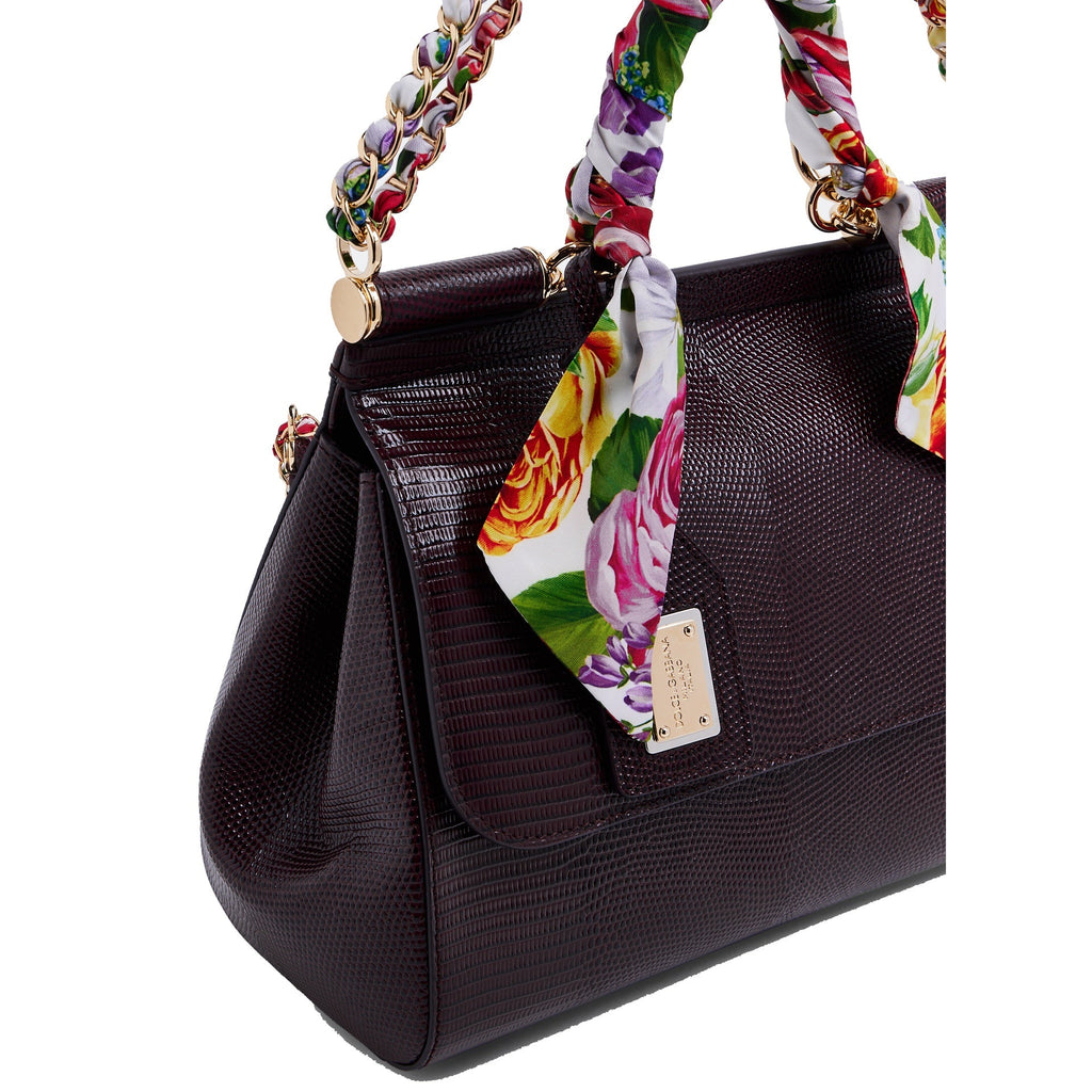Dolce & Gabbana Sicily Dauphine Handbag - Bordeaux - Femme