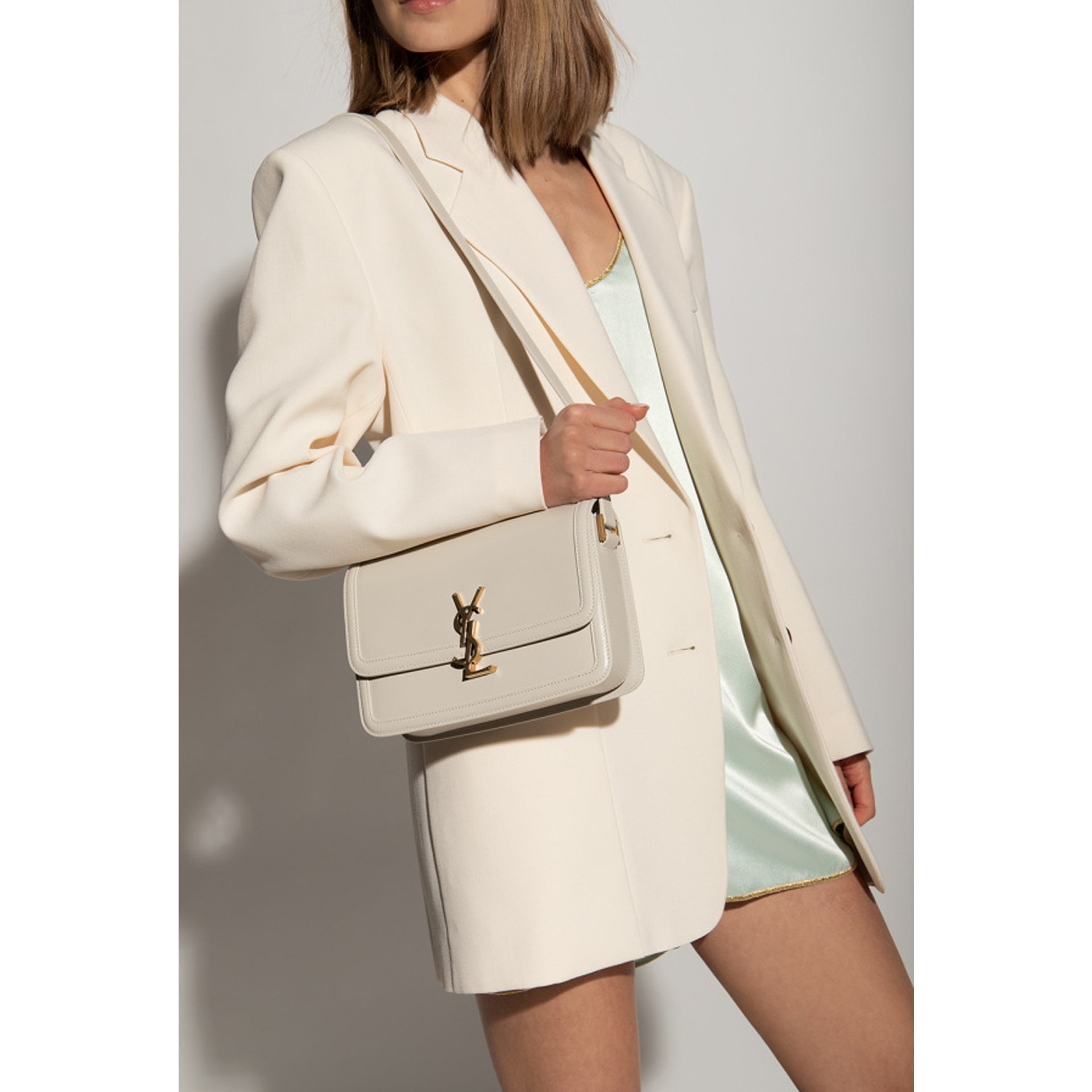 Saint Laurent - Solferino Medium Shoulder Bag - Cream