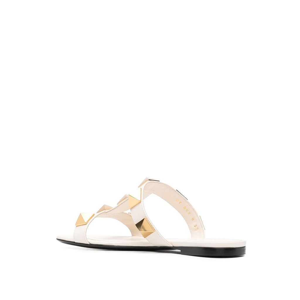 Sandales Valentino Garavani Roman Stud Leather - Cream - Femme