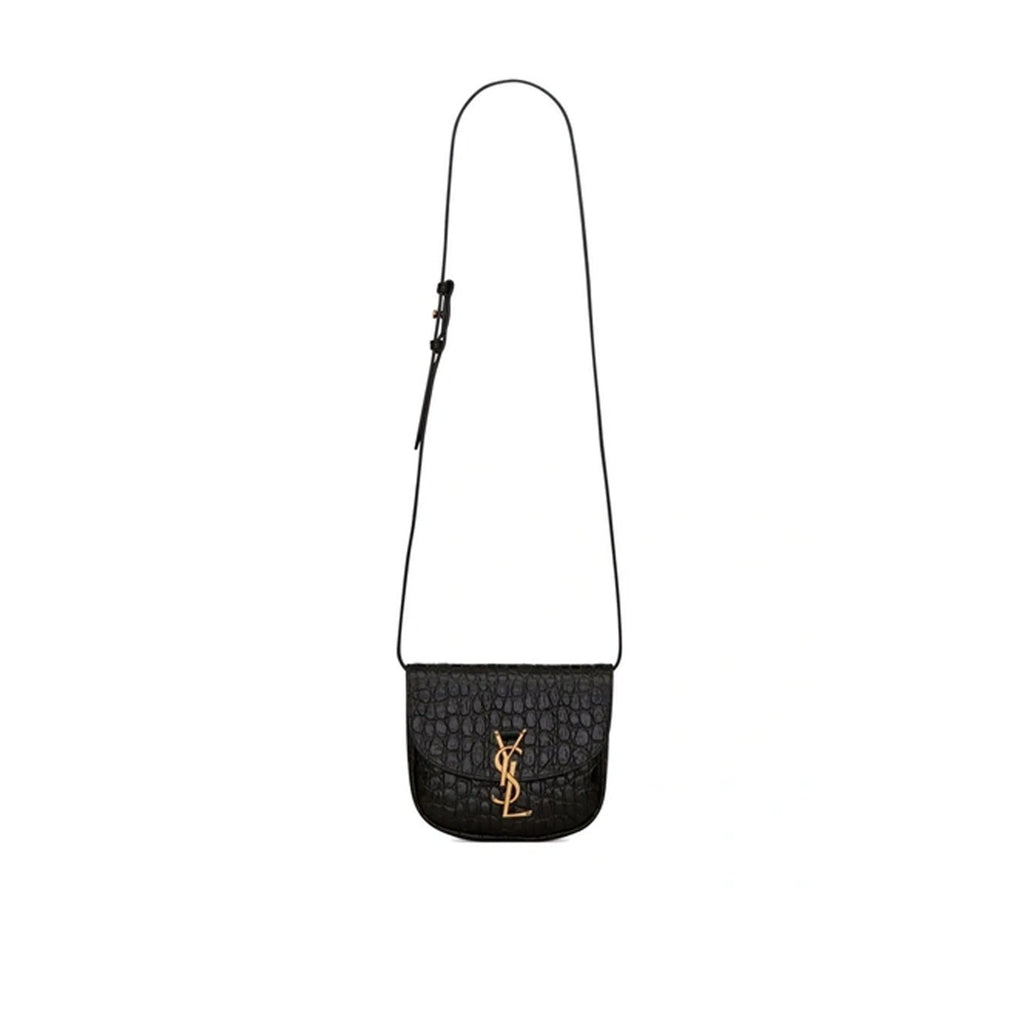 Saint Laurent - Kaia Croco Shoulder Bag - Black