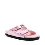 Palm Angels Leather Logo Sandals - Pink - Femme