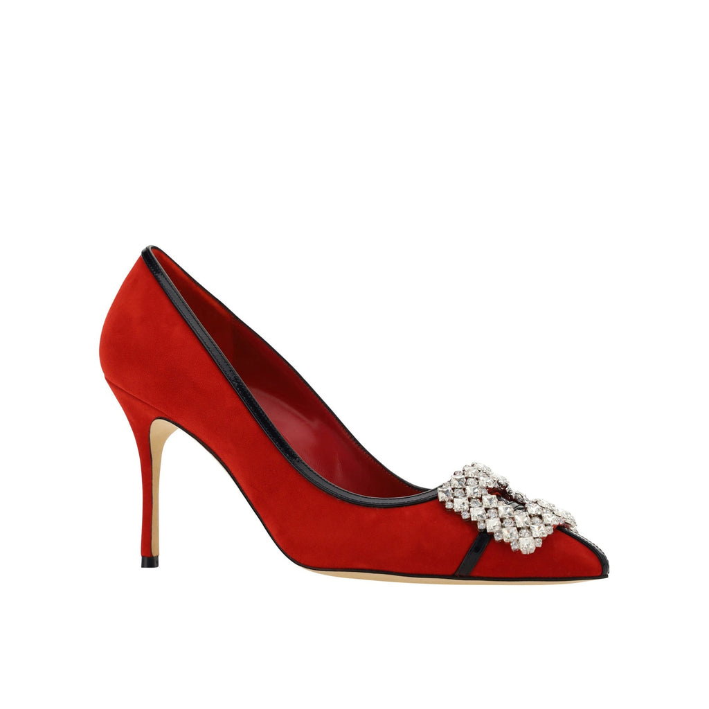 Escarpins Manolo Blahnik Tuberian 90 Suede - Red - Femme