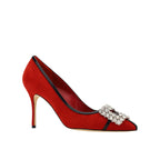 Escarpins Manolo Blahnik Tuberian 90 Suede - Red - Femme