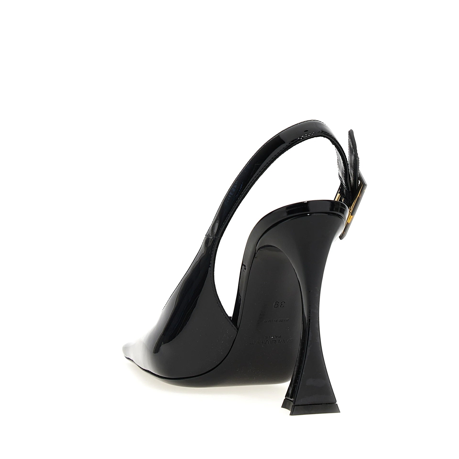 Escarpins Saint Laurent 'Dune' Leather Slingback - Black - Femme