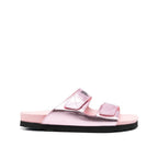 Palm Angels Leather Logo Sandals - Pink - Femme