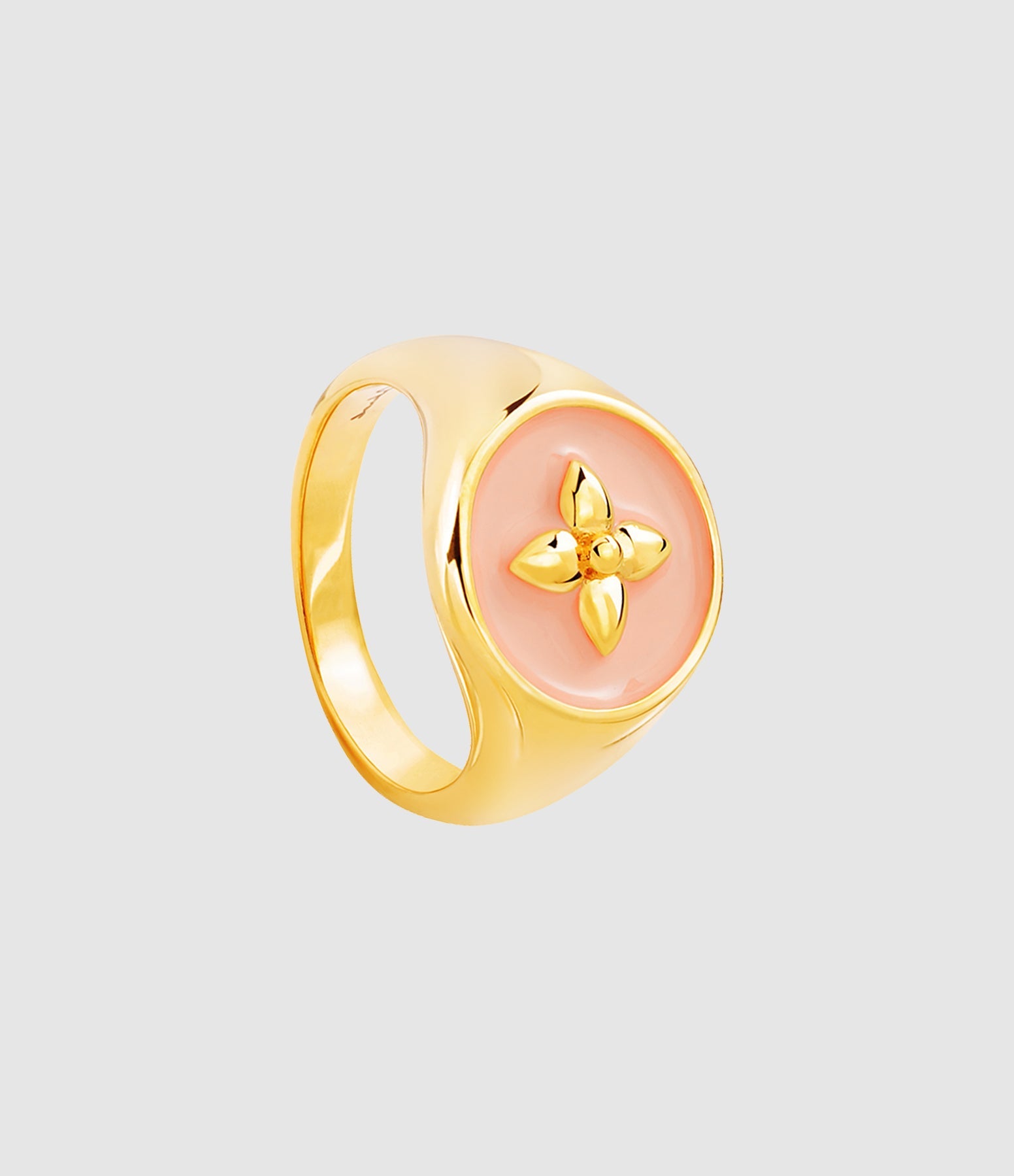 Cabirol - Chevalière Croisette Laiton Peau D'Ange - Femme