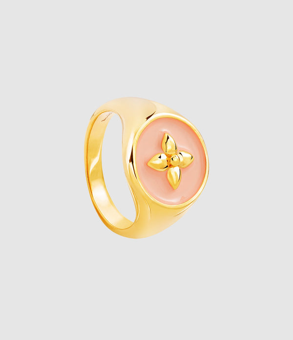 Cabirol - Chevalière Croisette Laiton Peau D'Ange - Femme