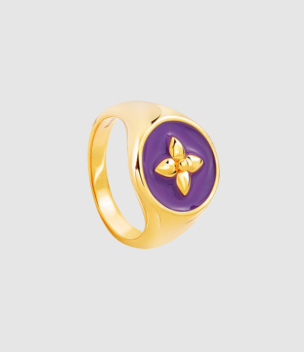 Cabirol - Chevalière Croisette Laiton Violet - Femme