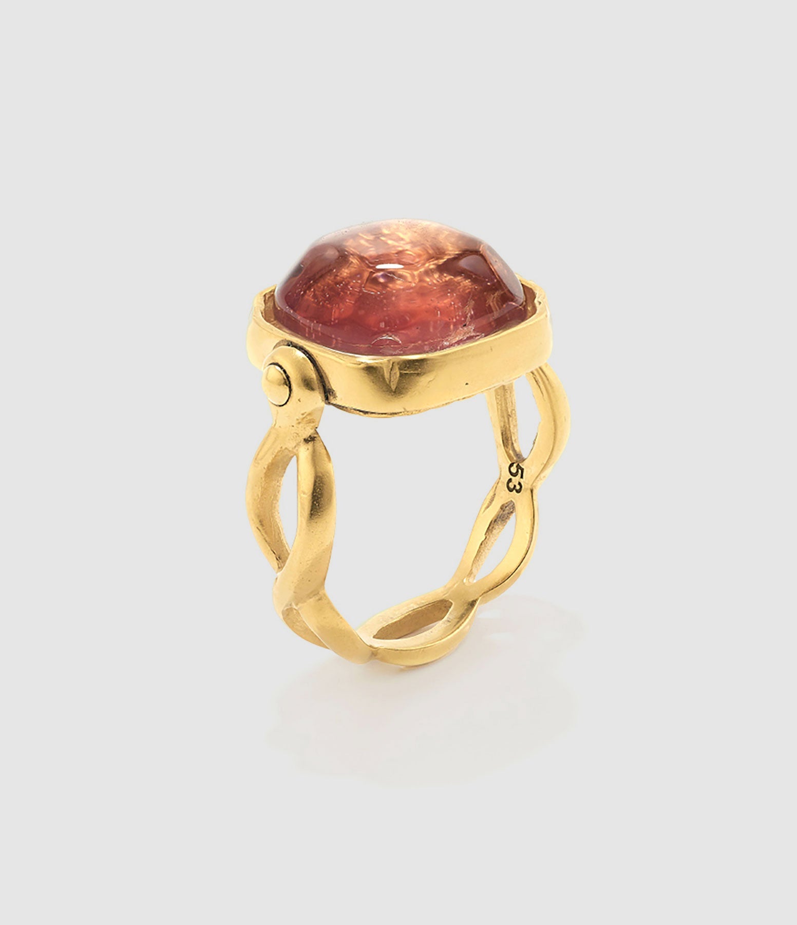 Goossens Paris - Bague Cabochon Carré Cristal De Roche Vieux Rose - Femme