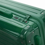 Fermeture à combinaison TSA et double curseur zippé GYL sur la valise rigide sapin Intemporelle. #couleur_sapin