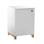 Caisson Blanc 1 Porte Avec Pieds En Bois - H57cm - Blanc
