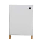 Caisson Blanc 1 Porte Avec Pieds En Bois - H57cm - Blanc