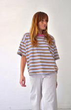 T-Shirt Nunu Bleu Clair Et Marron