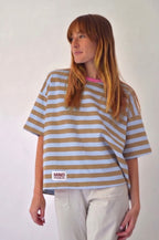 T-Shirt Nunu Bleu Clair Et Marron