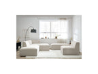 Megeve - Canapé D'Angle Fixe Modulable - Tissu Lisse Avec 1 Chauffeuse Et 1 Pouf - Angle Droit