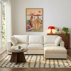 Mizar - Canapé D'Angle Modulable 4 Places - Tissu Beige