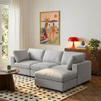 Mizar - Canapé D'Angle Modulable 4 Places - Tissu Gris