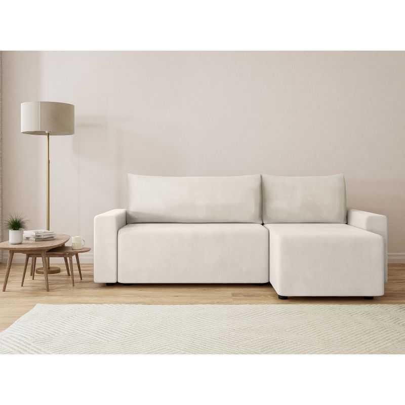 Teo - Canapé D'Angle 4 Places - Velours Beige