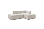 Canapé d'angle fixe MEGEVE tissu lisse - Angle droit - BOBOCHIC - The Bradery