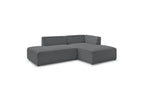 Canapé d'angle fixe MEGEVE tissu lisse - Angle droit - BOBOCHIC - The Bradery