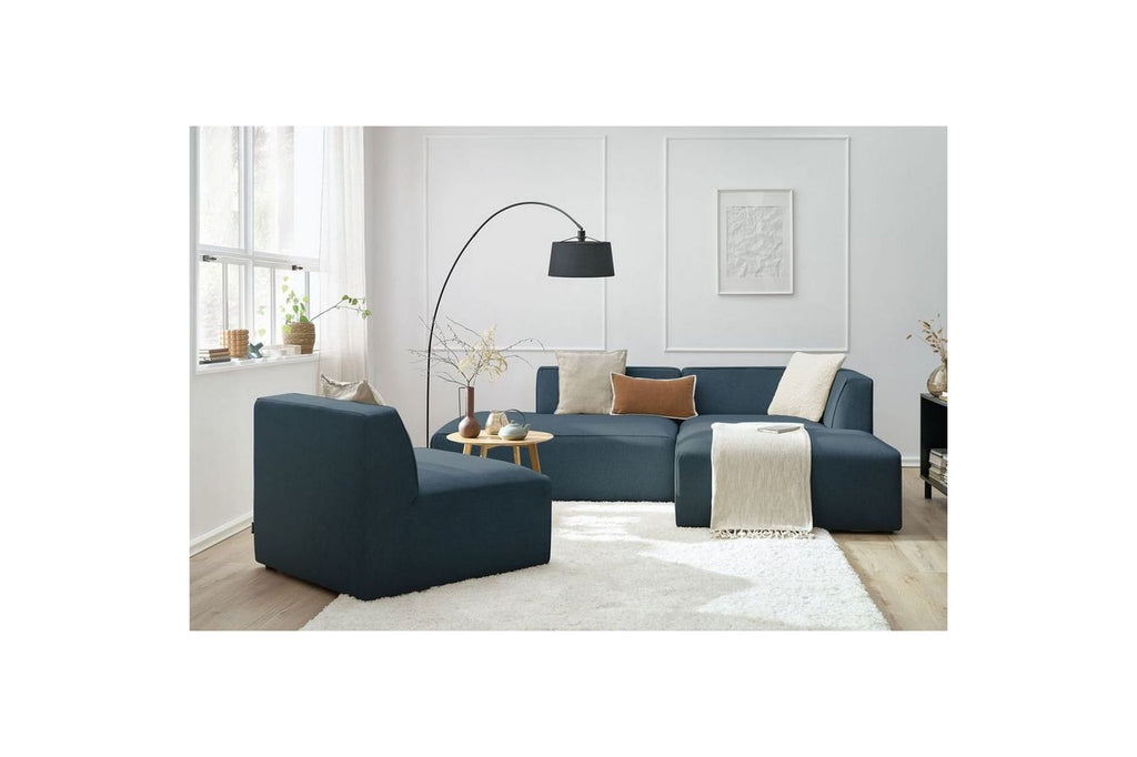 Canapé d'angle fixe MEGEVE tissu lisse - Angle droit - BOBOCHIC - The Bradery