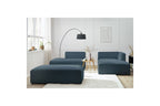 Canapé d'angle fixe modulable MEGEVE tissu lisse avec pouf - Angle droit - BOBOCHIC - The Bradery