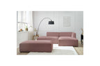 Canapé d'angle fixe modulable MEGEVE tissu lisse avec pouf - Angle droit - BOBOCHIC - The Bradery