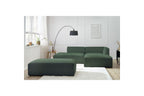 Canapé d'angle fixe modulable MEGEVE tissu lisse avec pouf - Angle droit - BOBOCHIC - The Bradery