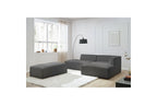 Canapé d'angle fixe modulable MEGEVE tissu lisse avec pouf - Angle droit - BOBOCHIC - The Bradery