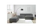 Canapé d'angle fixe modulable MEGEVE tissu lisse avec pouf - Angle droit - BOBOCHIC - The Bradery