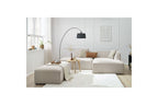 Canapé d'angle fixe modulable MEGEVE tissu lisse avec pouf - Angle droit - BOBOCHIC - The Bradery