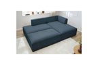 Canapé d'angle fixe modulable MEGEVE tissu lisse avec pouf - Angle droit - BOBOCHIC - The Bradery