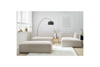 Canapé d'angle fixe modulable MEGEVE tissu lisse avec pouf - Angle droit - BOBOCHIC - The Bradery
