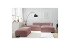 Canapé d'angle fixe modulable MEGEVE tissu lisse avec pouf - Angle droit - BOBOCHIC - The Bradery