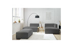 Canapé d'angle fixe modulable MEGEVE tissu lisse avec pouf - Angle droit - BOBOCHIC - The Bradery