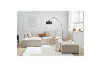 Canapé d'angle fixe modulable MEGEVE tissu lisse avec pouf - Angle gauche - BOBOCHIC - The Bradery