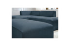 Canapé d'angle fixe modulable MEGEVE tissu lisse avec pouf - Angle gauche - BOBOCHIC - The Bradery