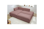 Canapé d'angle fixe modulable MEGEVE tissu lisse avec pouf - Angle gauche - BOBOCHIC - The Bradery