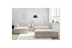 Canapé d'angle fixe modulable MEGEVE tissu lisse avec pouf - Angle gauche - BOBOCHIC - The Bradery