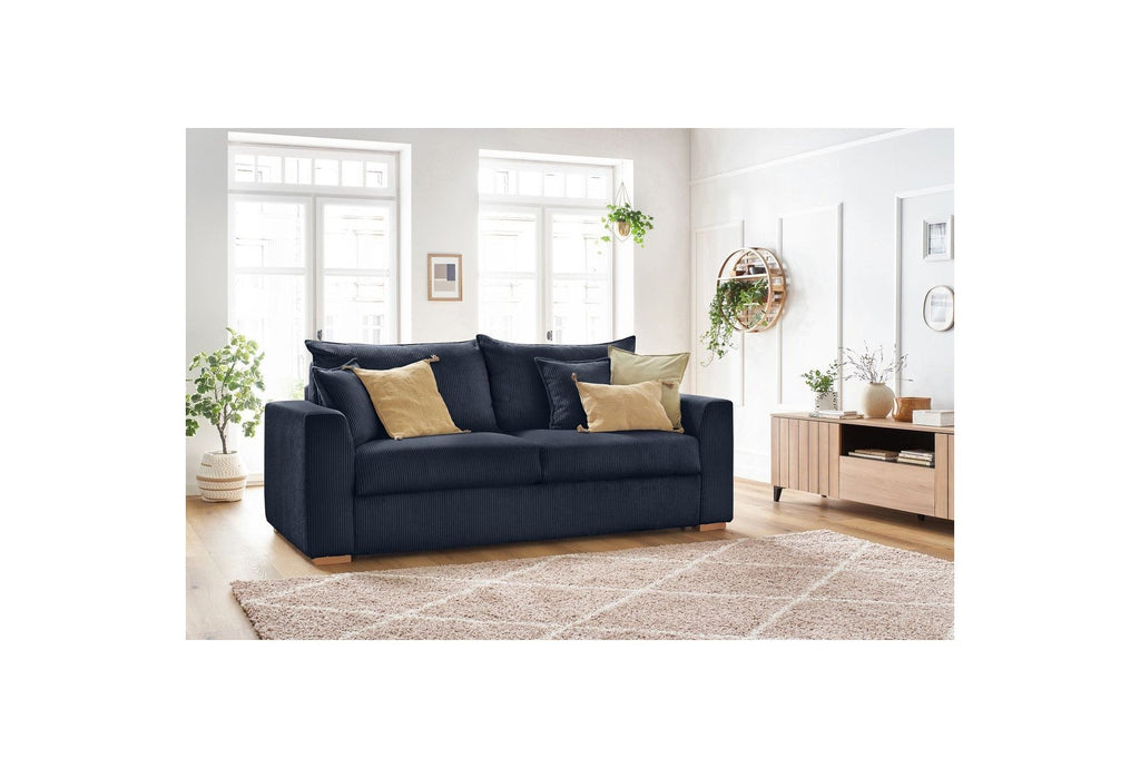 Augustin - Canapé Droit Convertible Ouverture Express - Velours Côtelé - 140X200