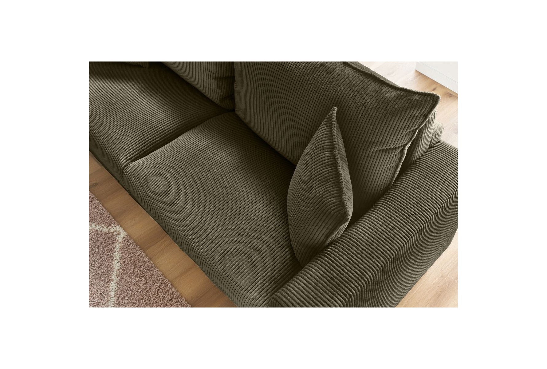 Augustin - Canapé Droit Convertible Ouverture Express - Velours Côtelé - 160X200