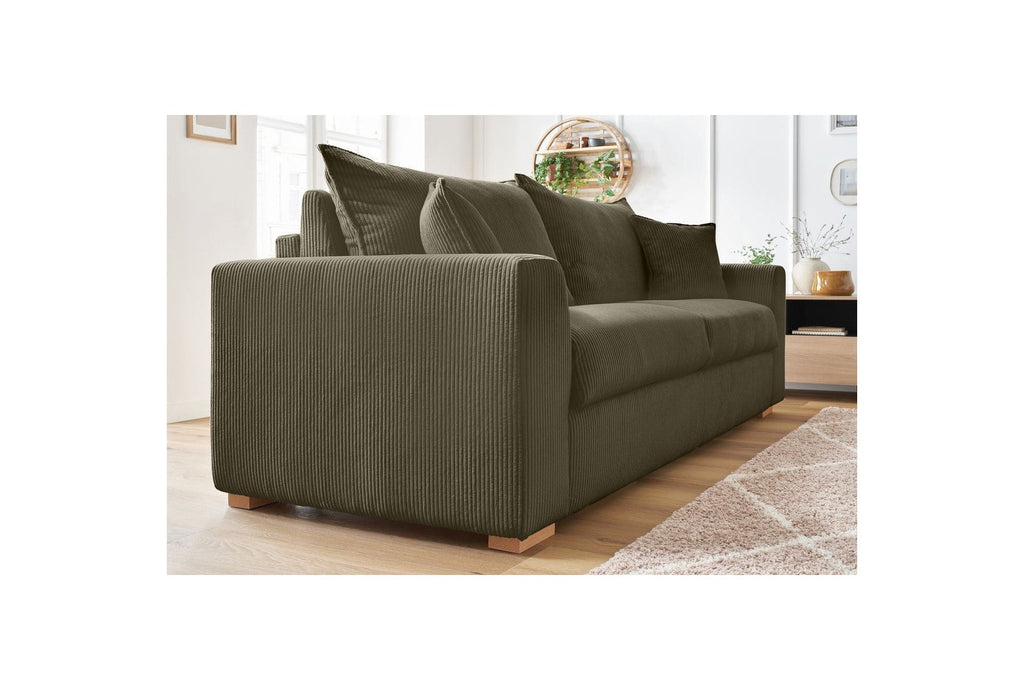 Augustin - Canapé Droit Convertible Ouverture Express - Velours Côtelé - 160X200