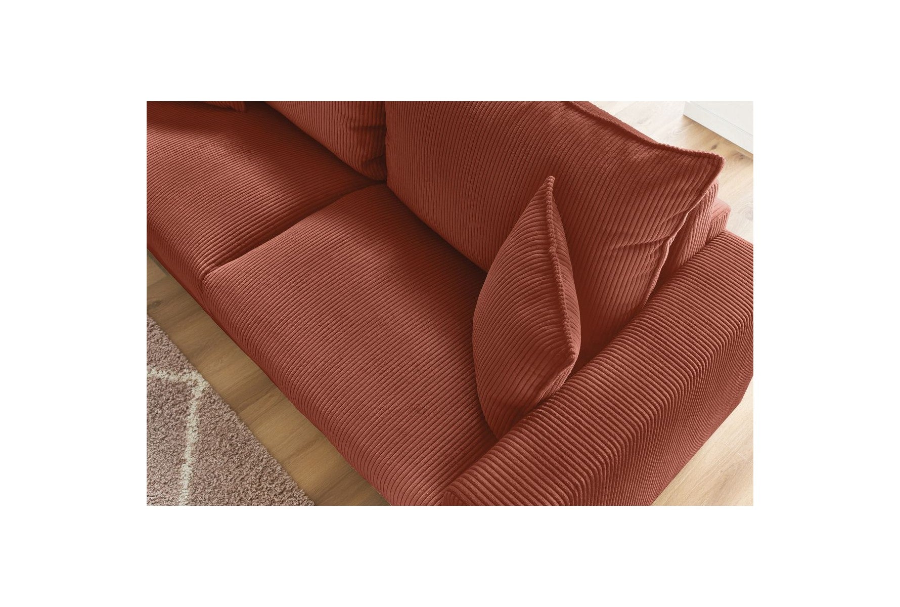 Augustin - Canapé Droit Convertible Ouverture Express - Velours Côtelé - 140X200