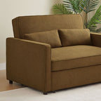 Neva - Canapé Droit Convertible 2 Places - Tissu Marron