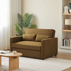 Neva - Canapé Droit Convertible 2 Places - Tissu Marron